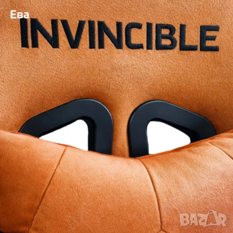 Оранжев велурен геймърски стол с поставка за крака - ергономичен, метална рамка, снимка 3 - Столове - 53253590