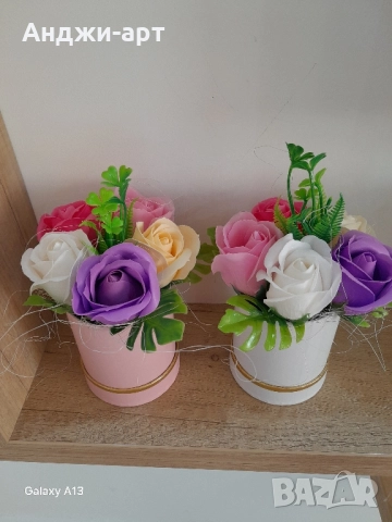 нежни букети от сапунени рози , снимка 5 - Изкуствени цветя - 48884503