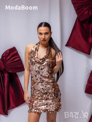 Стилна къса дамска рокля 