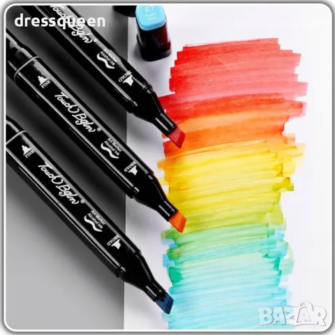 4343 Комплект алкохолни маркери – 48 цвята + практична чанта, снимка 6 - Други - 48905754