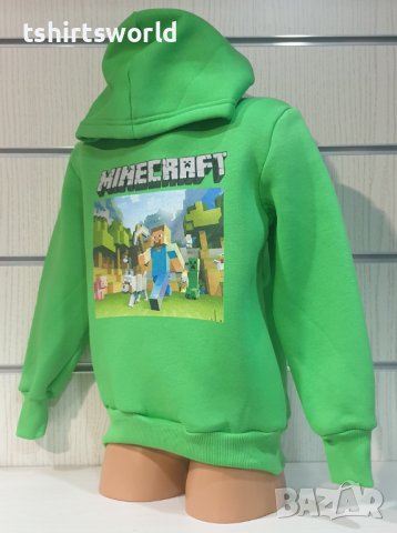 Нов детски суичър в зелен цвят с дигитален печат MINECRAFT, снимка 3 - Детски анцузи и суичери - 38484022