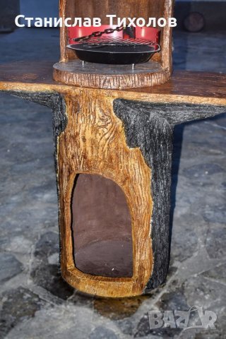 Градинско барбекю от щампован бетон имитация на дърво, снимка 7 - Барбекюта - 38585340