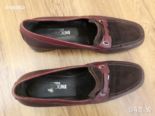 обувки DONNA CAROLINA от естествена кожа и велур, снимка 2 - Дамски ежедневни обувки - 28632682