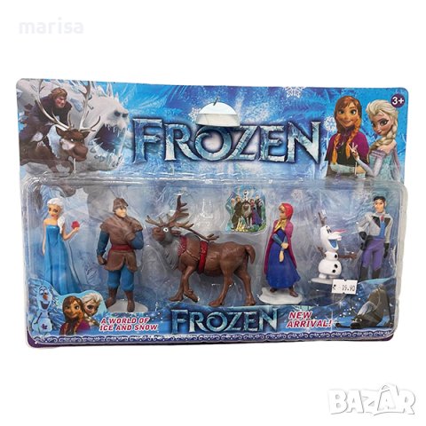 Комплект топери за торта Замръзналото кралство, фигури за игра и украса Frozen, 6 броя 012263