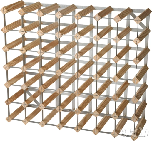 49-местен Дървен Винен Стелаж RTA – Бор, 71.6 × 52.3 × 23.3 см, Класически Стил!, снимка 5 - Декорация за дома - 51980003
