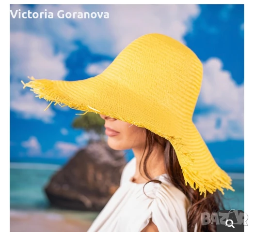 Капела с Голяма периферия Жълта, снимка 3 - Шапки - 51235826