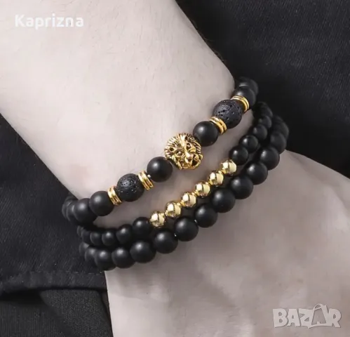 Комплект от 3 unisex гривни с естествени камъни, снимка 3 - Гривни - 47497088