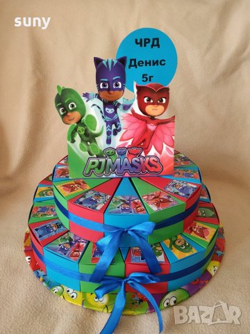 Картонена торта PJ Masks, снимка 2 - Други - 26584127