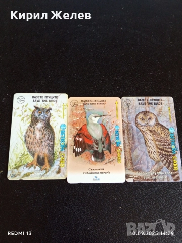 Три фонокарти БЕТКОМ тема ЖИВОТНИ БУХАЛ,СОВА,СКАЛОАЗКА за КОЛЕКЦИЯ 48623