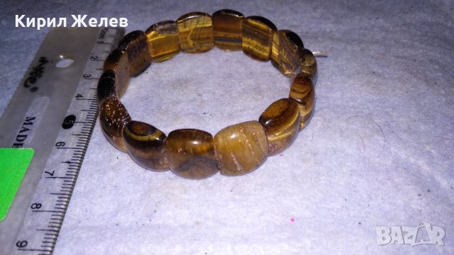 СТИЛНА ФЕШЪН АРТ ХЕНД МЕЙД РАЗТЕГАТЕЛНА ЛАСТИЧНА ГРИВНА от ТИГРОВО ОКО КАМЪНИ 34314, снимка 6 - Гривни - 38949679