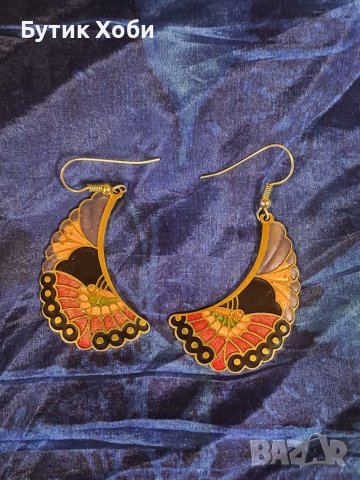 Обеци клетъчен емайл клоизоне, снимка 5 - Антикварни и старинни предмети - 40471894