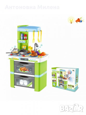 Детска кухня със светещи котлони и реалистични звуци (70см), снимка 2 - Образователни игри - 35112494