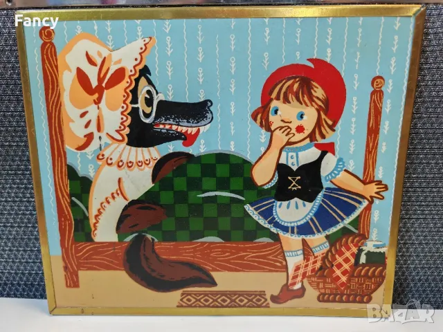 Стара детска картина 25/21 см
