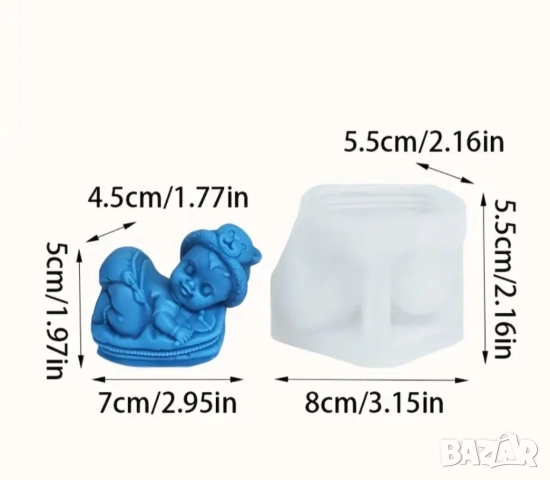 Молд бебе с шапка с мече, снимка 5 - Форми - 52072683