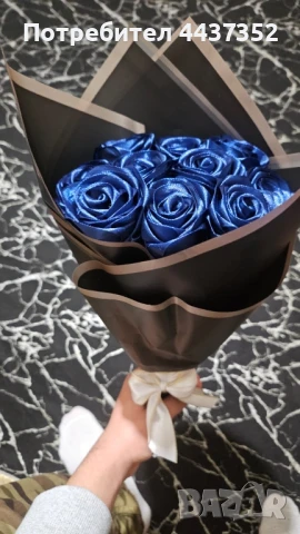 Букет от сатенни рози , снимка 2 - Други - 50739014