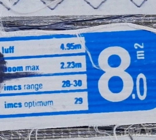 Употребявано уиндсърф платно Tushingham Thunderbird 8.0 1829, снимка 3 - Водни спортове - 52292471