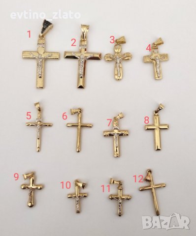 Златни кръстове и богородици 14к 585проба, снимка 3 - Колиета, медальони, синджири - 35365711