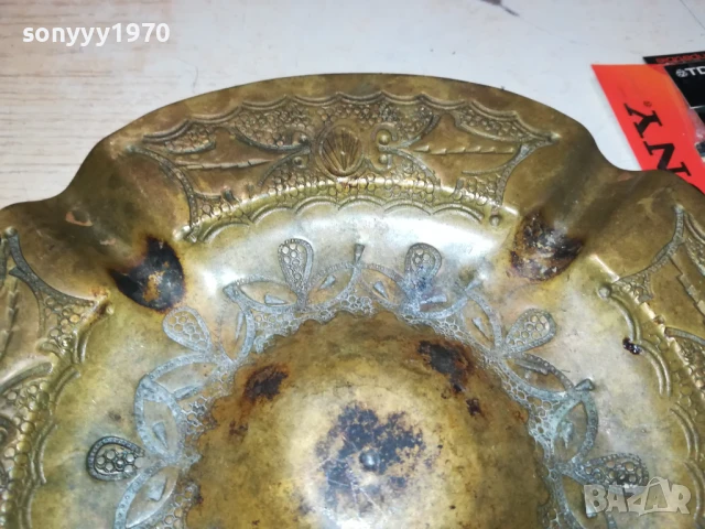 ПЕПЕЛНИК-МЕД/МЕСИНГ 17СМ ВНОС ГЕРМАНИЯ 0208252008LCHERY, снимка 12 - Антикварни и старинни предмети - 51230205