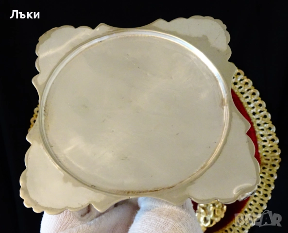 Английски посребрен свещник,Крал Джордж II,печат., снимка 3 - Антикварни и старинни предмети - 52923311