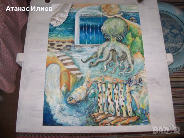 "Морски блянове" картина на худ. Десислава Илиева, снимка 1 - Картини - 32727205