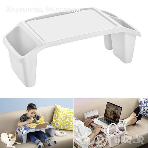 Удобна маса за поставяне на лаптоп, чаша и телефон, снимка 2 - Маси - 43741413