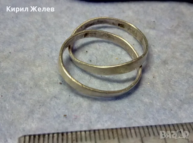ДВА ПРЪСТЕНА в ЕДНО РЯДЪК ВИНТИДЖ АРТ МОДЕЛ ДВОЕН СРЕБЪРЕН ПРЪСТЕН Тип ХАЛКА СРЕБРО 925 ПРОБА 49869, снимка 5 - Пръстени - 49605739