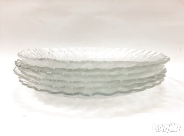 Комплект от 6 стари стъклени коктейлни чинии (6.2), снимка 4 - Антикварни и старинни предмети - 43982647