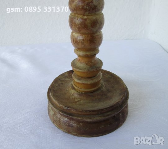 стар дървен свещник антика, снимка 7 - Антикварни и старинни предмети - 40211908
