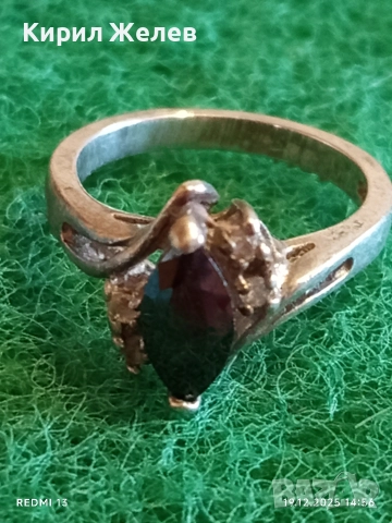Винтидж сребърен пръстен с ювелирно инкрустиран диамант МОЙСЕНИТ майсторска ръчна изработка 11893