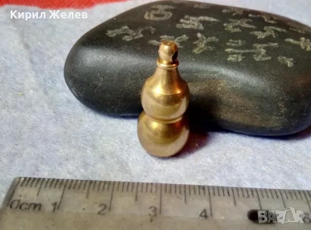 ИНТЕРЕСНА ФИГУРАЛНА СТАРА МЕСИНГОВА ВИНТИДЖ АРТ ВИСУЛКА ПЕНДАНТ 44120, снимка 2 - Антикварни и старинни предмети - 48818806