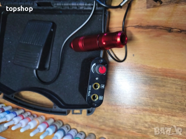 ТЕСТВАН професионален комплект за татуировки, машинка, ротационни писалки с патрони, захранване..., снимка 8 - Друго оборудване - 51598025