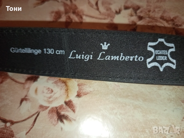 LUIGI LAMBERTO Нов Стилен Мъжки Колан Изцяло от Естествена Кожа 130см., снимка 4 - Колани - 52675787