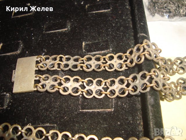 19 Век 2 ПОСРЕБРЕНИ БРОНЗОВИ ВЪЗРОЖДЕНСКИ ЕТНО ГРИВНИ РЪЧНА МАЙСТОРСКА ПЛЕТКА с ЩИФТ за НОСИИ 46827, снимка 13 - Антикварни и старинни предмети - 33215991