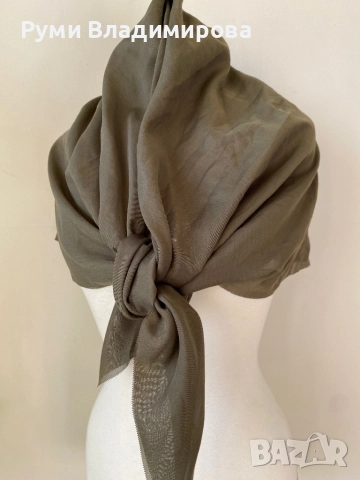 Квадратен шал/ кърпа за глава от коприна, сатен, вискоза, снимка 15 - Шалове - 52200212