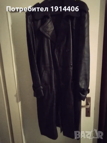 Елегантно кожено мъжко манто естествена кожа