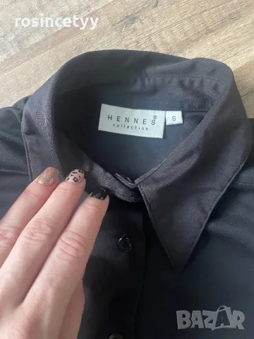 Черна изчистена риза, снимка 3 - Ризи - 50391246