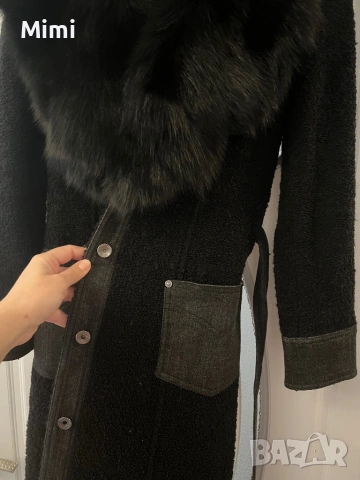 Палто Букле с естествена яка, снимка 4 - Якета - 49466168