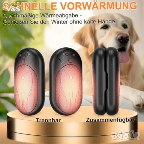 Електрически нагревател за ръце Lepwings, пакет от 2, 6000 mAh джобен нагревател, за многократна упо, снимка 4 - Друга електроника - 48604698