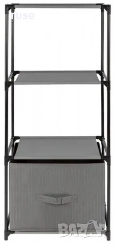 НОВИ! Метален регал етажерка с 3 рафта и кутия за съхранение 43х95х28см, снимка 6 - Етажерки - 39226052