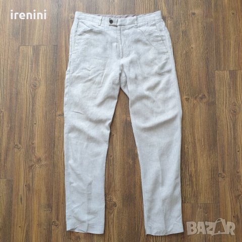 Страхотен мъжки летен панталон H&M  Linen Blend слим фит ,  размер 50 , 100%  лен