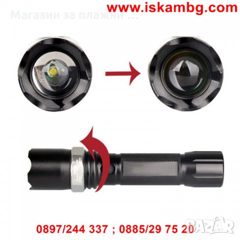 Акумулаторен LED фенер Power Style с Алуминиев корпус и ZOOM, снимка 14 - Други стоки за дома - 28473617