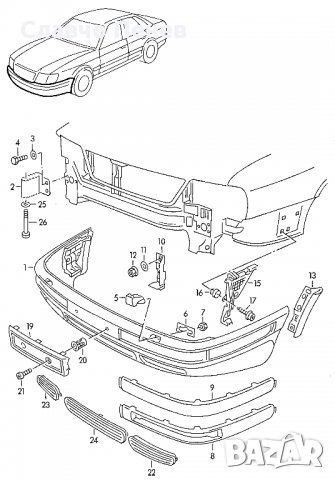 Основа за фар и други предна дясна и лява Audi 80 B3 и В4, снимка 5 - Части - 32943002