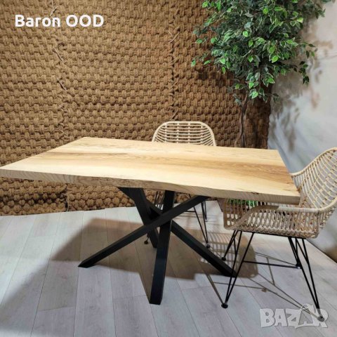 Трапезна маса, маса за хранене от масивно дърво Ясен с жив ръб, снимка 6 - Маси - 43091236