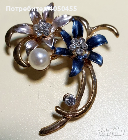 Стара позлатена изключително красива брошка, снимка 4 - Антикварни и старинни предмети - 52091719