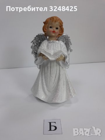Бяло и сребристо -  Ангел изправен с книга - Модел Б, снимка 2 - Статуетки - 37925767