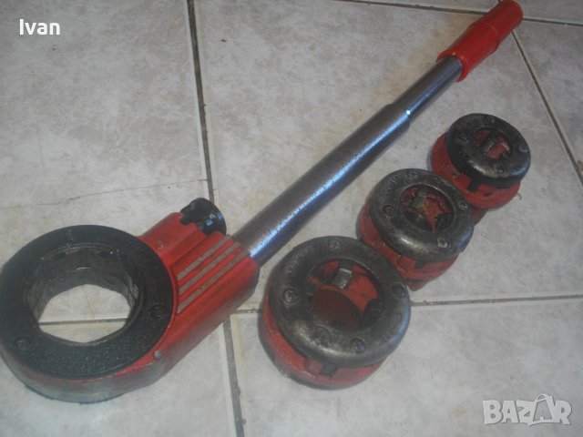 Чешмеджиийска Водопроводна Плашка Винтонарезка-3 глави-За Резби Тръби 1/2-3/4-1цол Немска-BST Type62, снимка 2 - Други инструменти - 43569225