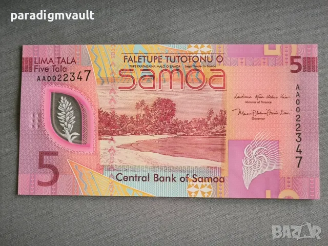 Банкнота - Самоа - 5 тала UNC | 2023г.