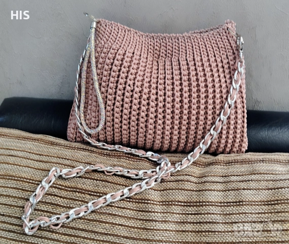 Луксозни плетени дамски чанти, ръчно изработени, с дълга дръжка за през рамо, , снимка 9 - Чанти - 40479121