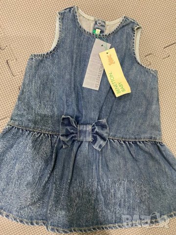 Benetton 3-6m нова дънкова рокля