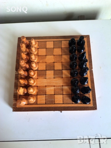 Страхотен Стар Дървен Шах, снимка 5 - Антикварни и старинни предмети - 52787331